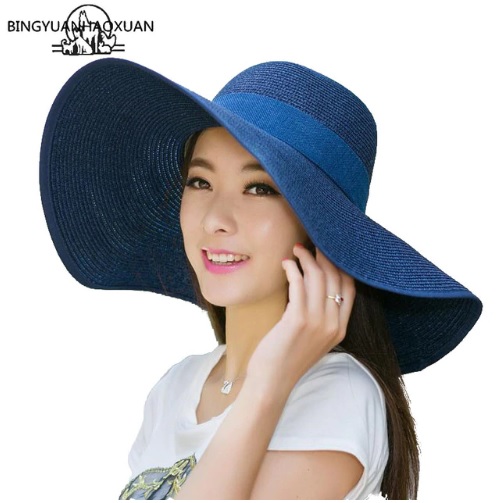 Mũ Lady đi biển mùa hè vành rộng kiểu Hàn Quốc