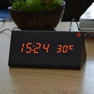 Đồng hồ để bàn bằng gỗ màn hình LED FiBiSonic